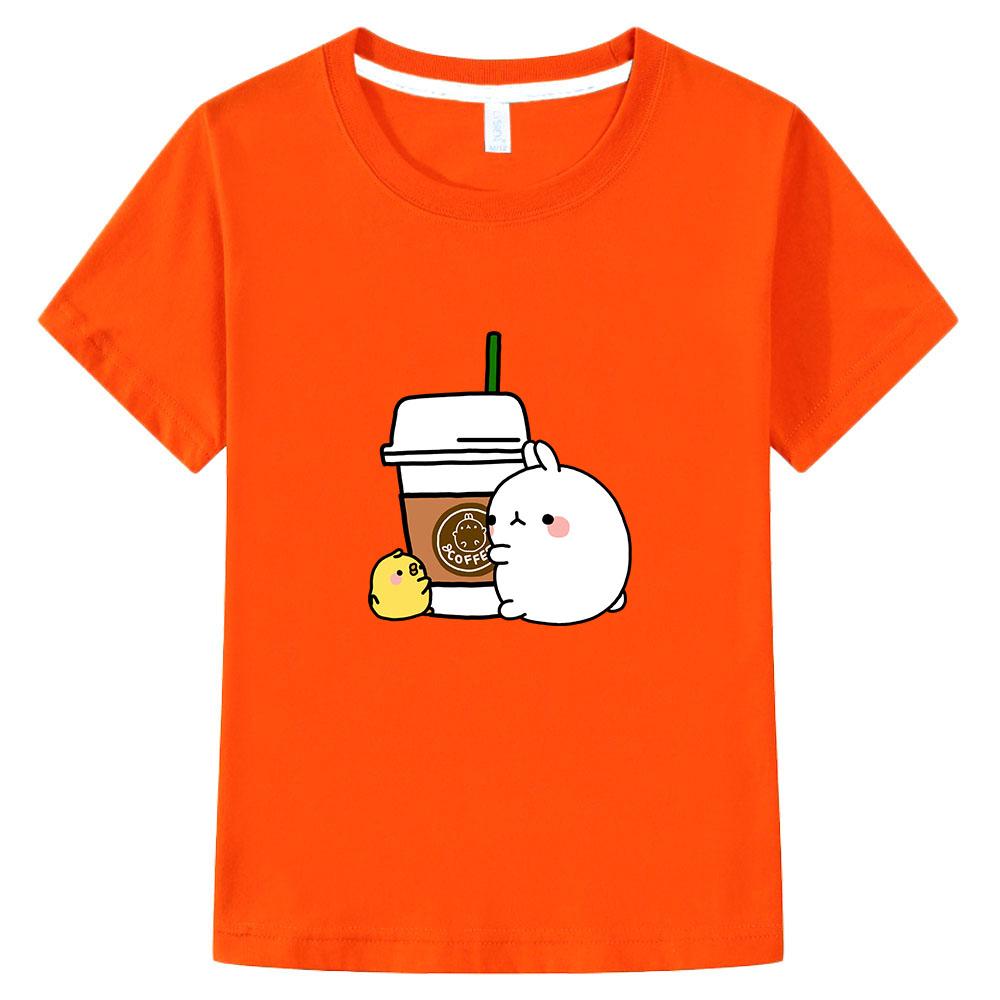 Kinderkleidung Molang und Piupiu T-Shirt Kinder Niedliche Kaninchen T-Shirts Mädchen Jungen Kleidung Baumwolle Sommer Kawaii Oberteil