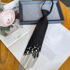Tassels Pearls Tie Korean Style Decoration Shirt Tie Temperament Hand-beaded Long Necktie  Men