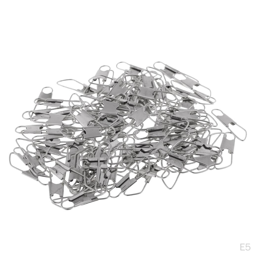 100 Pcs Fishing Locks Brooches Made Of Rotating Stainless Steel