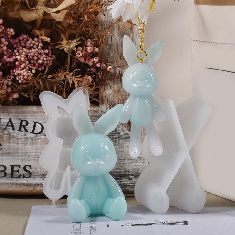 Animal Silicone Molds DIY Resin Casting Molds 3D Cute Rabbit Necklace Pendant Molds for DIY Crafts Jewelry Charm Molds
