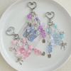 Cute Transparent Bear Bag Keychain Pendant Love Bow Charm Elegant Keyring Sweet Phone Chain Girly Backpack Hanging Ornament Gift