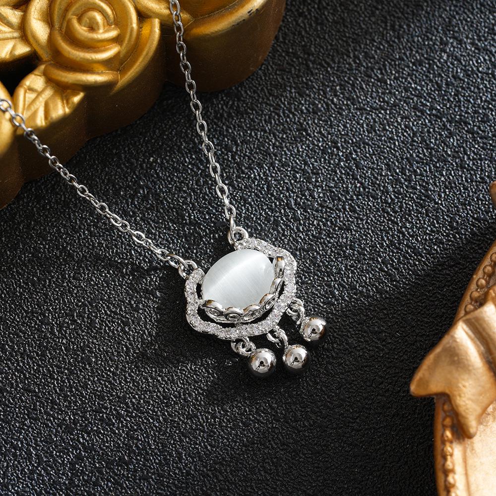 Sterling Silver Ruyi Peace Lock Necklace - Women's Luxury Clavicle Chain & Longevity Pendant