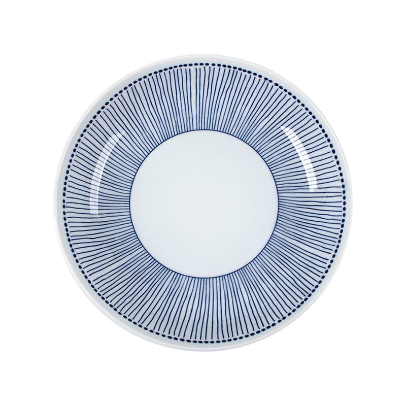Japanese Style Underglaze Ceramic Deep Plates (Set of 2)