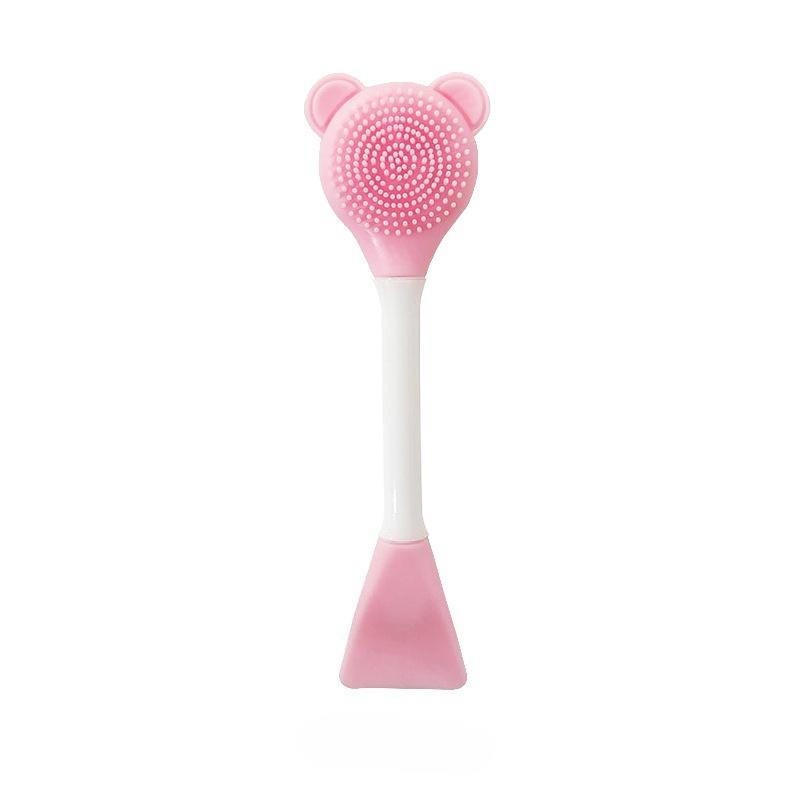 Double Head Dual-use Facial Mask Brush for Mask Stick with Scoop Apply Mud Film Facial Mask Brushes Silicone Facial Beauty Tools
