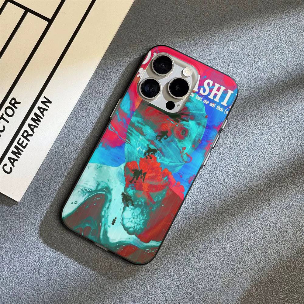 Popular Game Anime M-Mouthwashing For IPhone 17 16 15 Plus Pro Max 12 14 Plus 11 13 Wave Corrugated Stripe Funda Phone Cover