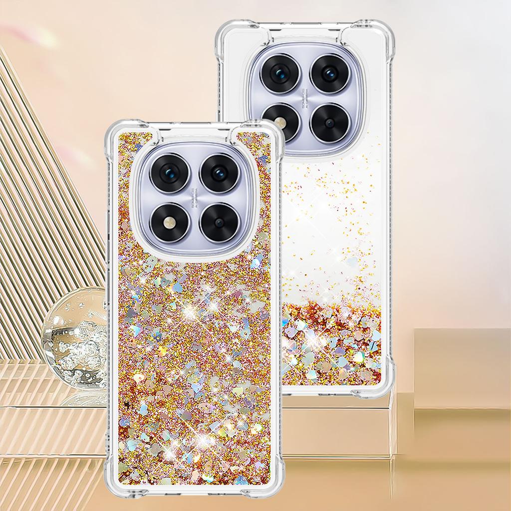Bling Moving Liquid Floating Sparkle Glitter Case for Xiaomi 14T Redmi Note 14 13 12 11 Pro Plus 14C 13C 12C A3X Waterfall Cover