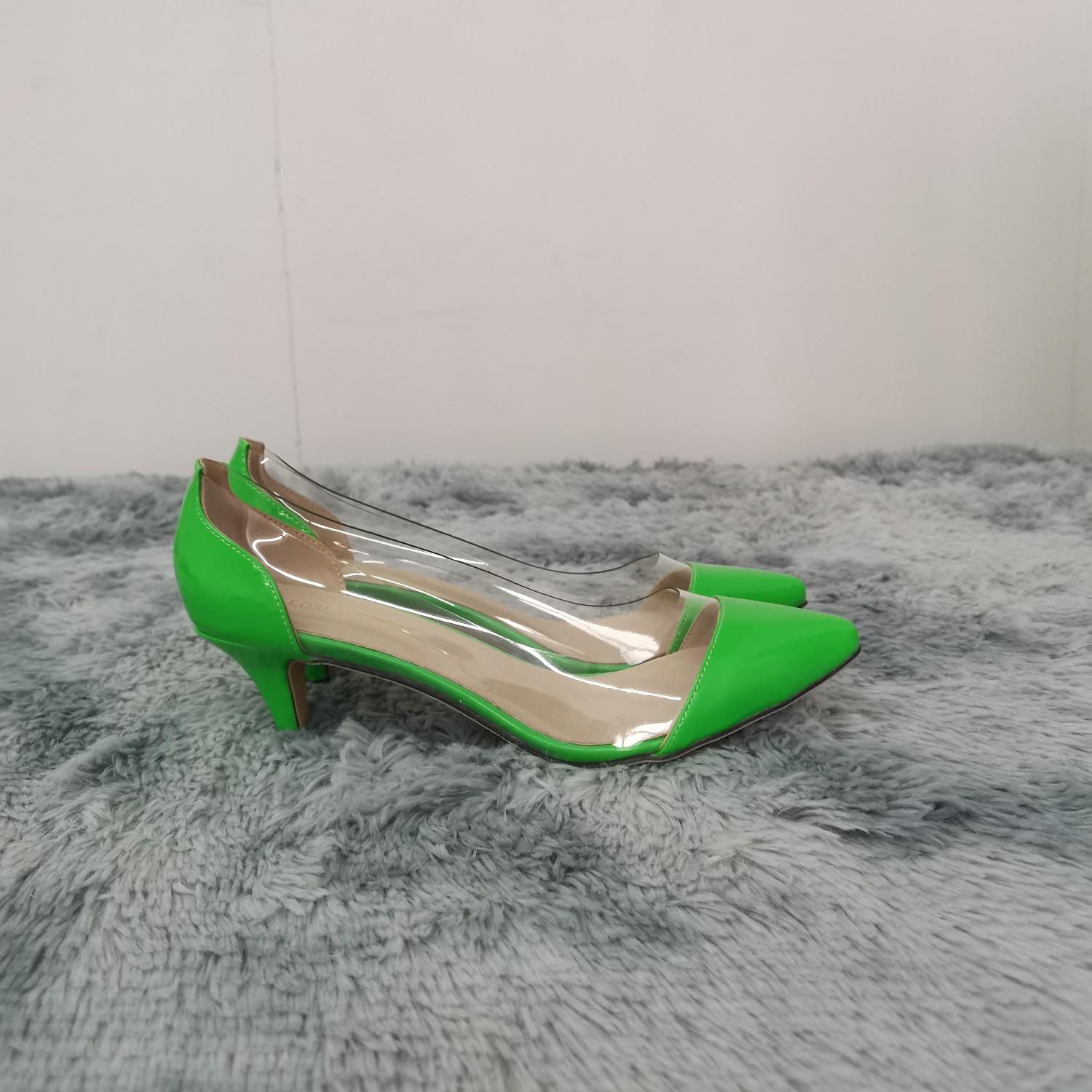 

LOSLANDIFEN женские туфли-лодочки весна осень ПВХ прозрачные 5 см низкие каблуки сексуальные заостренные носки тонкие высокие каблуки без застежек праздничные свадебные туфли обувь 41