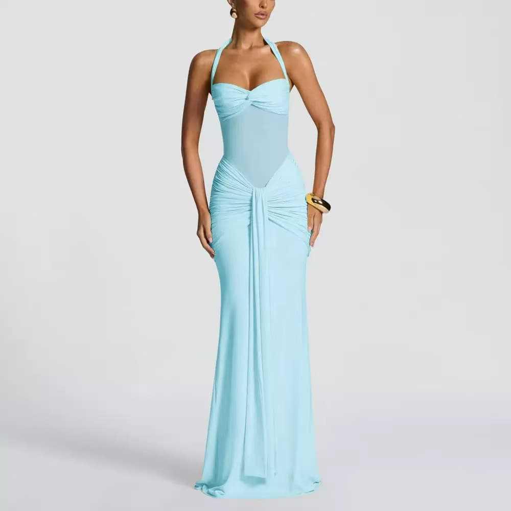 2026 Elegantes Falten-Spaghetti-Träger-Abendkleid für Damen