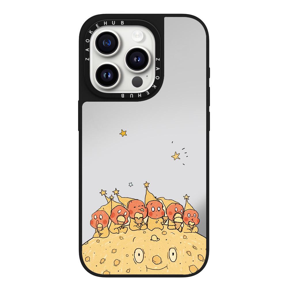 Cute Luminous Star iPhone 16 Pro Max Cartoon Case with Mirror Surface