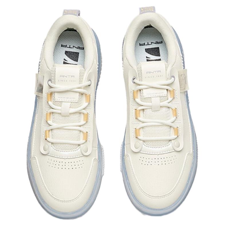 Anta Life Collection Jelly Shoe 'Stash' Slip Resistant Abrasion Resistant Low Top Skateboard Shoes Women's White Purple Sneakers 922228030-1