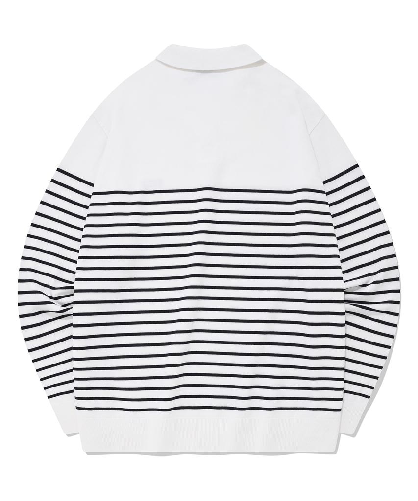 COVERNAT Basic Collared Knit White