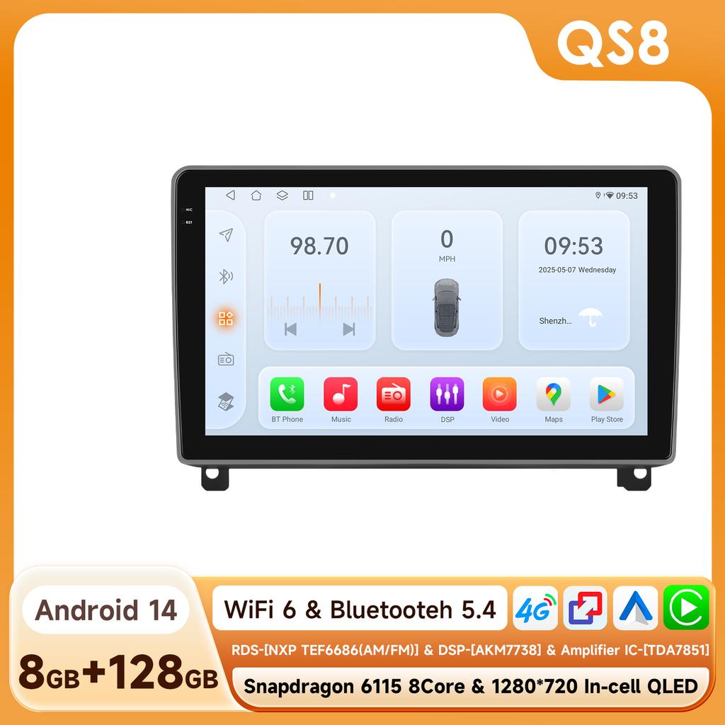 OSSURET 6115 Car Radio Android for Peugeot 407 CC SW 407CC  2004-2011 Carplay Car Multimedia Player Intelligent Autoradio GPS