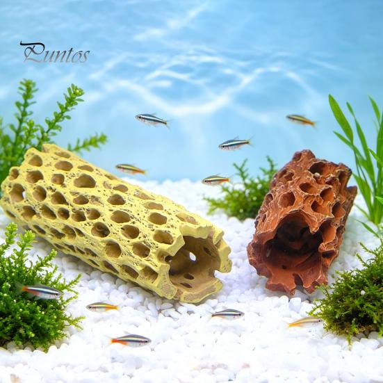 Safe Fish Tank Cave Aquarium Shrimp Cave, Artificial Tree Trunk Hide, Easy Clean Decor Hideout, Realistic for Betta Hiding And Resting Natural