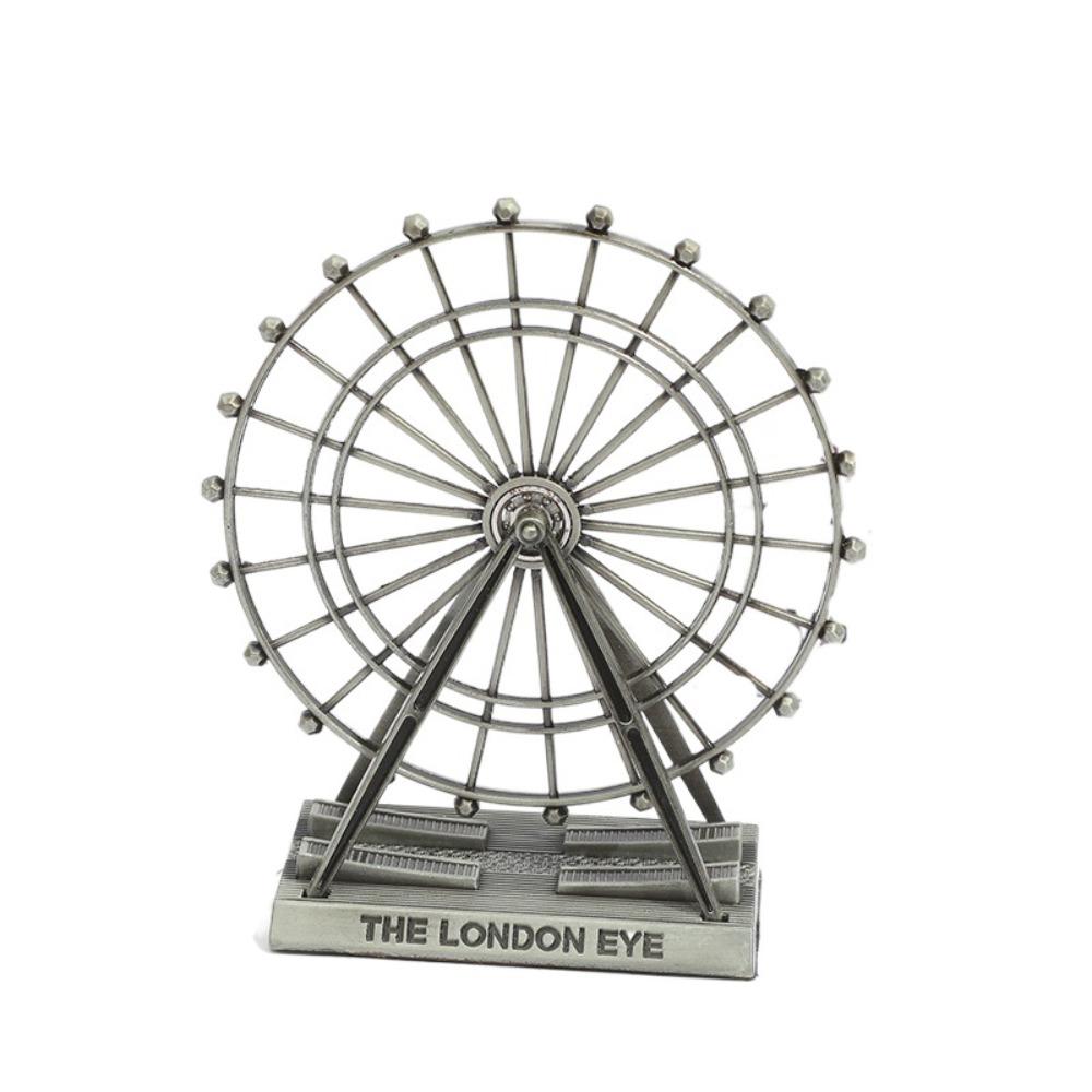 

Ретро Арт Фигурка Вращающаяся Модель Колеса Обозрения Лондонский Глаз Украшение Туристические Сувениры античный серебряного