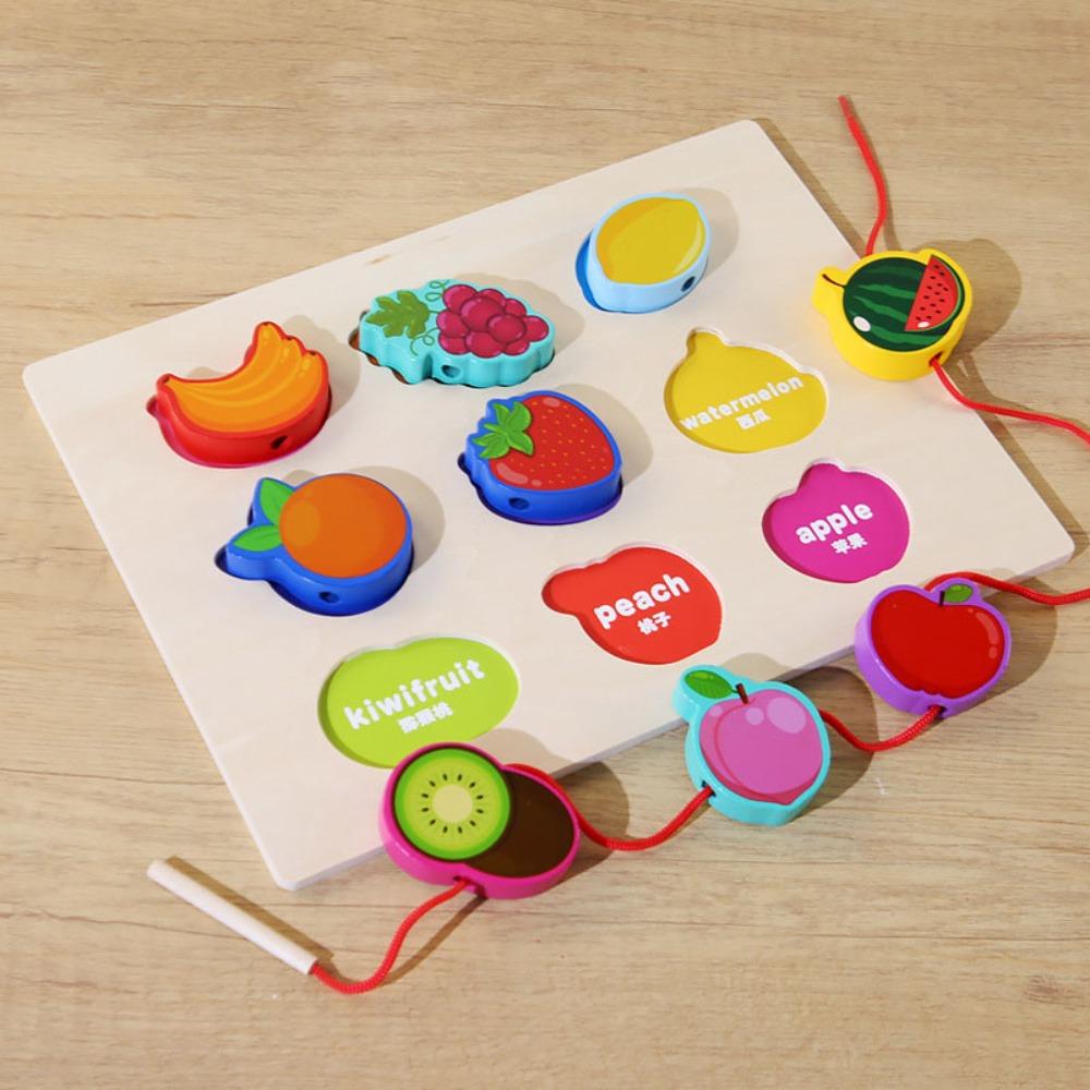 

Animal Fruit Animal Puzzle Table Game Toy Wooden Matching Developmental Toy Children Toy Style B