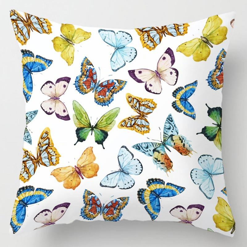 Pillow Bedside Cushion Cushion Butterfly Print Pillow Case Soft Sofa Pillow Office Chair