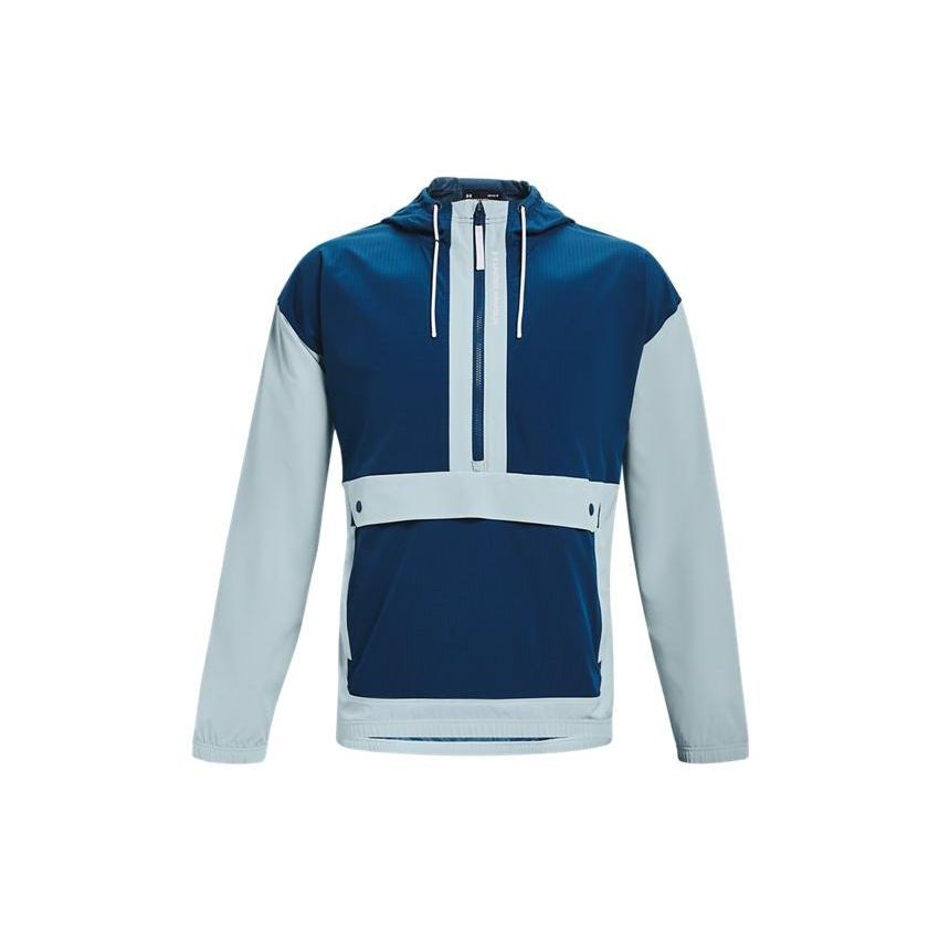 

Under Armour Popover Woven Training Color Block Hooded Jacket Men Jackets Blue 1366188-478 L