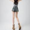 Women's High-Waisted A-Line Retro Denim Shorts - Summer Lightweight Elastic Hot Pants