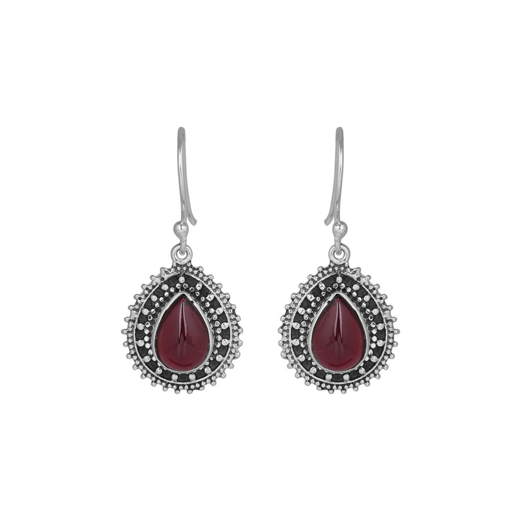 925 Sterlingsilber Handgefertigter Schmuck Granat Silber Damen Hängeohrring