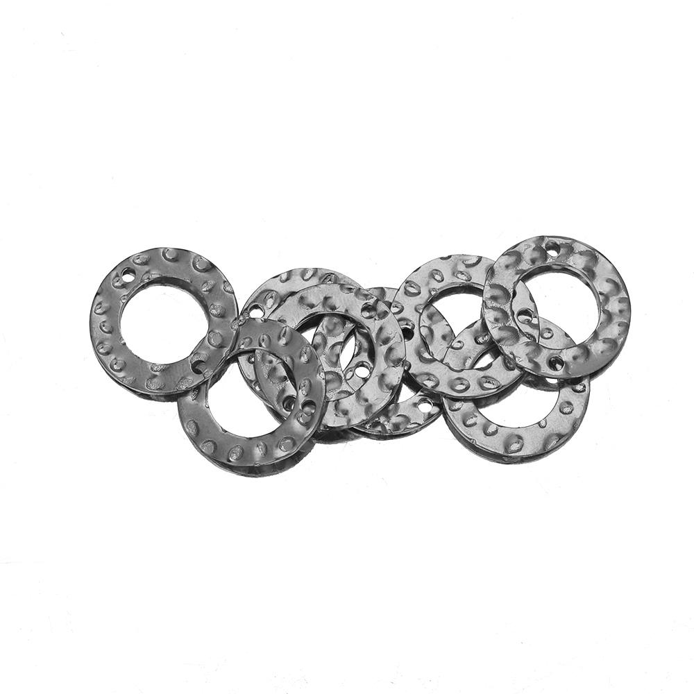 

20pcs Stainless Steel Hammered Hollow Round Connector Charms for DIY Jewelry Earrings Findings Necklace Making Bracelet Supplies