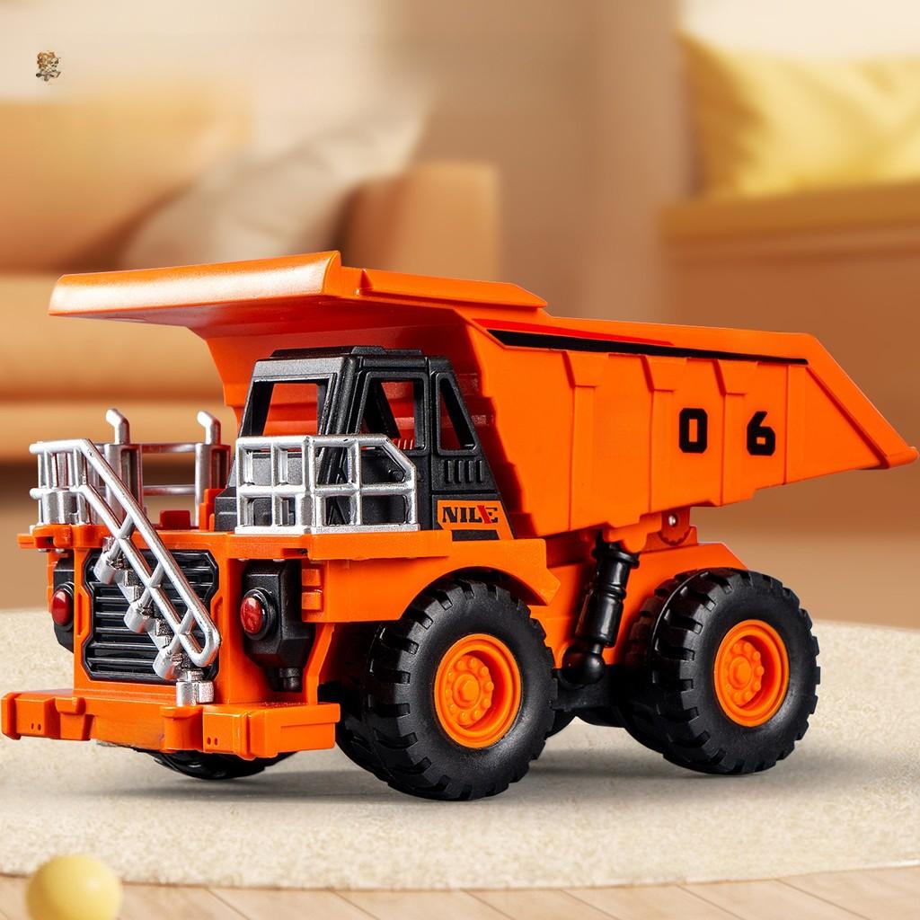 Детская инерционная строительная машина-игрушка с функцией самосвала для раннего развития оранжевый