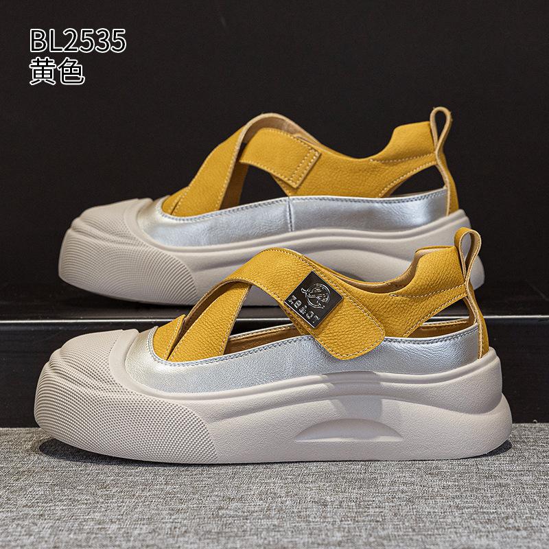 Thick-soled hollow sandals summer new Baotou casual sports board shoes breathable super fire Roman sandals