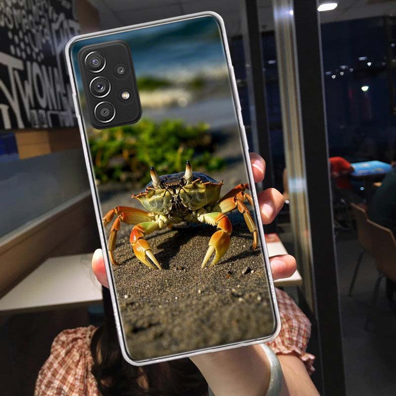 Unique Animal Crab Phone Case for Samsung A54 A57 A37 A17 A14 A15 A12 A24 A34 A55 A35 A25 A52S A07 A05S A04S A22 A32 A72 Galaxy
