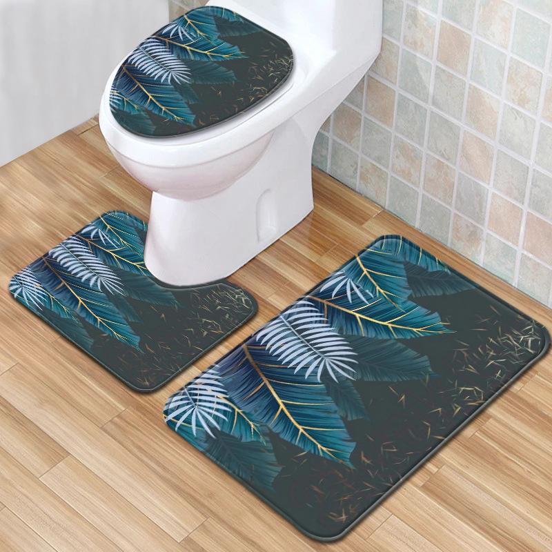Textured Toilet Three-Piece Floor Mat Bathroom Three-Piece Carpet Doormat