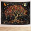 1pc Tree of Life Tapestry Wall Hanging - Sun, Moon, Stars, Bohemian Galaxy Design, Polyester, Indoor Decor for Living Room & Bed
