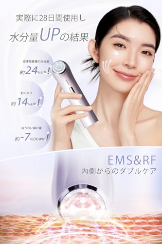 Genuine EMS Facial Beauty Device, Multi-Function, Eye Care, RF Facial Beauty Device, Iontophoresis, Body Care, Heat Treatment, 3-Color LED, Light Esth