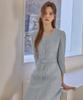 Julie And Kara 26Ss Calla136 Shebigins Bella Tweed Dress Sky Blue