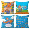 Kwaii Anime B-Blippis Pillow Case Anti-Dustmite Pillowcase Invisible Zipper Silky Short Plush Sofa Cushion Cover