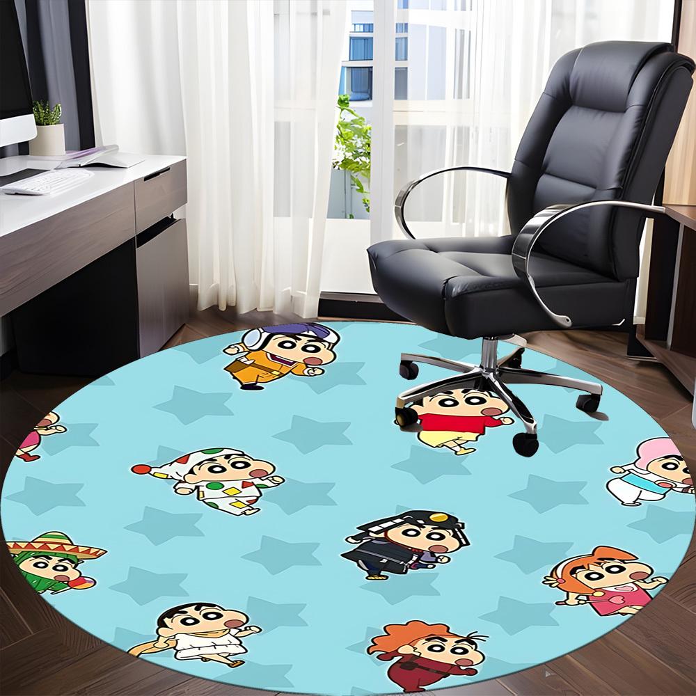 Crayon Shin-chan Characters Office Round Area Rug, Under Office Chairs Bedroom Living Room Home Decor, A1022405
