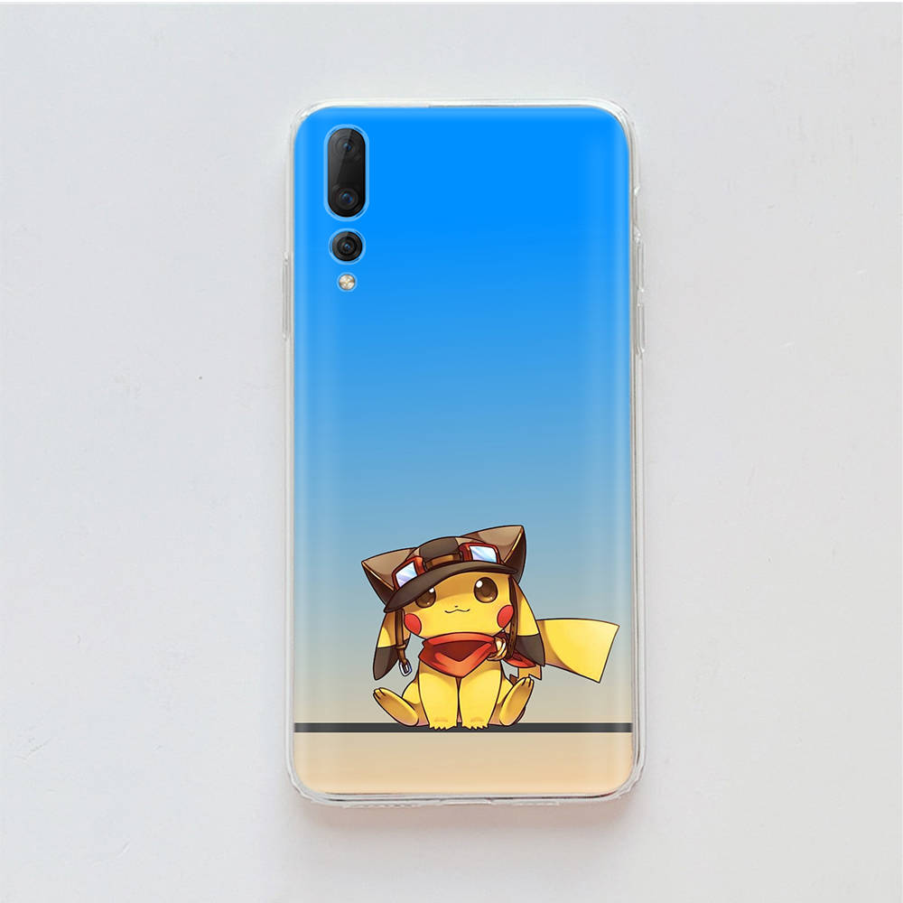 Transparent Case for Samsung A04 A14 A23 M33 M53 Realme 10 9 C35 C55 VIVO X80 Infinix Hot 30 Note 11 Tecno Spark 8P Pro P-33 Pokemons Pikachu