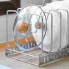 Steel Adjustable Pot Lid Rack Wall Mounted Organizers For Kitchen Storage Solution with Tool Easy Setups for Kitchen Use