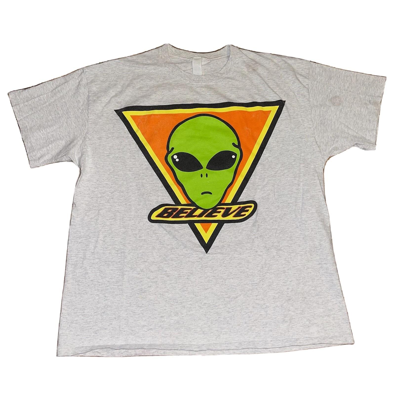 Vintage 90s Alien Workshop Believe T-Shirt Hook Ups Birdhouse Skateboard Size XL S