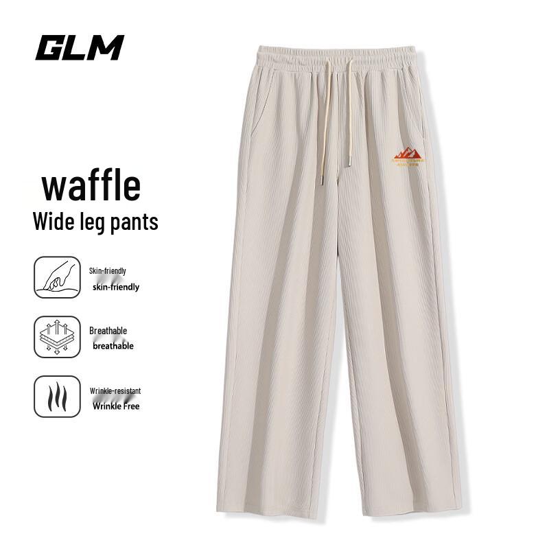 

Мужские вафельные трикотажные свободные прямые спортивные штаны XL