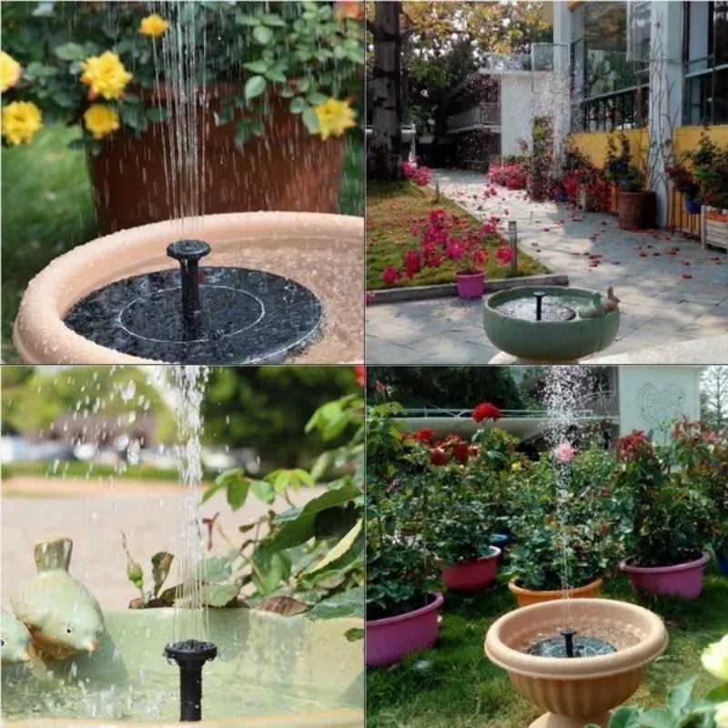 Mini-Solarbrunnenpumpe Energiesparend Pflanzenbewässerung Bunter Solarbrunnen Solarpanel Vogeltränke Brunnen Garten Außenbereich