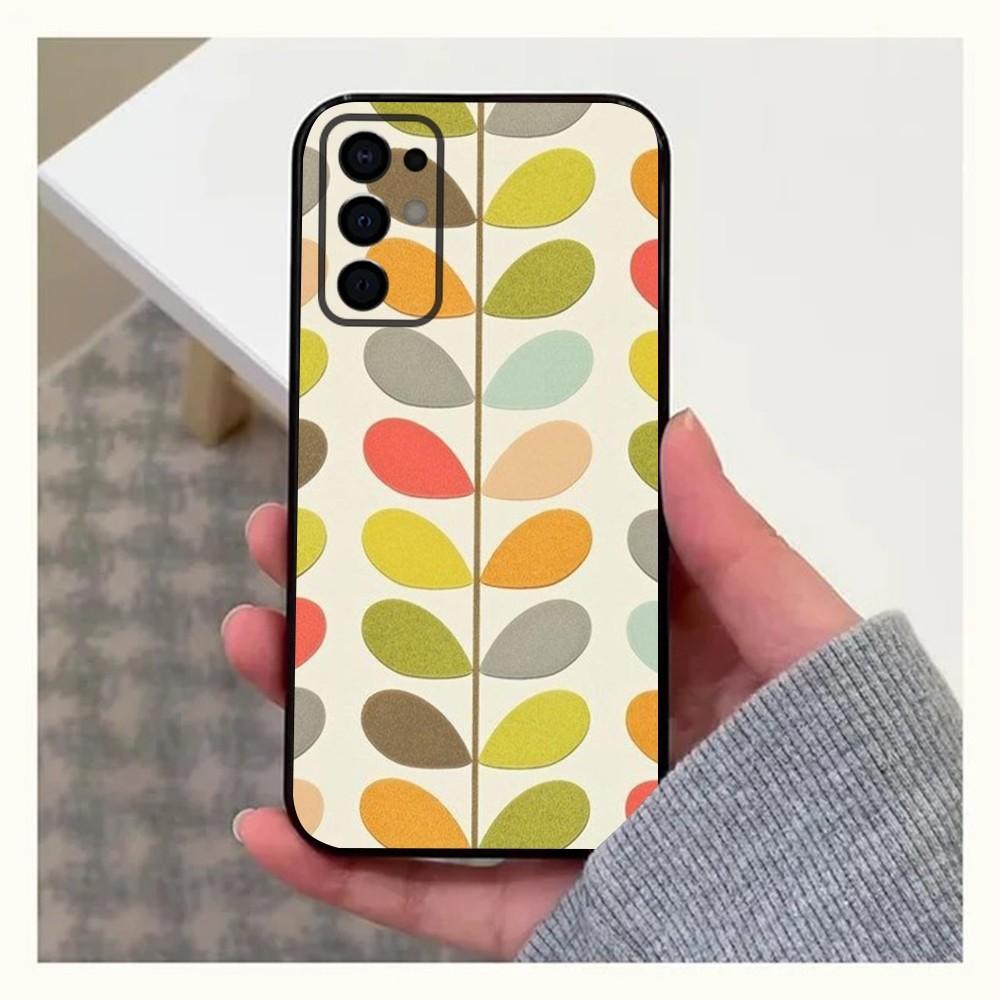 Custodia a Portafoglio Multi Stem Orla Kiely per Samsung S24,S21,S22,S23,S30,Ultra,S20,Plus,Fe,Lite,Note,10,9,5G Nera Morbida