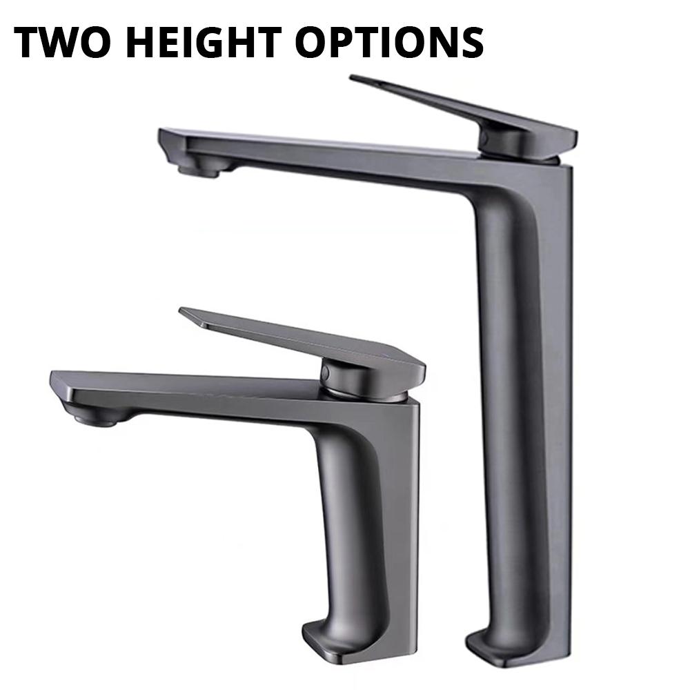 Bathroom Sink Faucet Deck Mount Brass Hot Cold Mixer Tap Black Brushed Gold Golden Gunmetal Single Lever Bagnolux