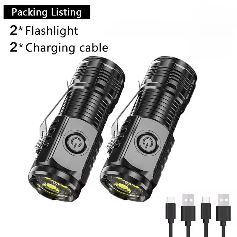 10000 Lumen Zoomable LED Flashlight USB Rechargeable Magnetic Base 3 LED Mini Tactical Torch Waterproof Portable Hand Lamp