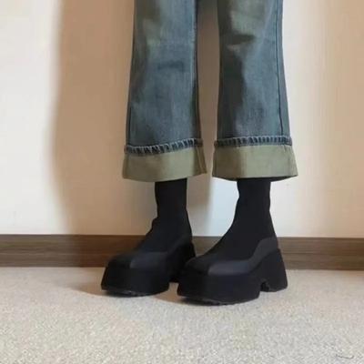 Vinter Snø Ankelstøvletter Plattform Flats Damesko Merke Trend Casual Sneaker Mote Chelsea Gå Chunky Botas