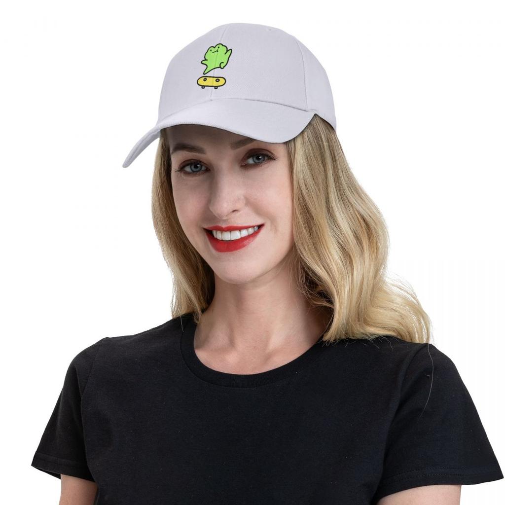 Unisex Baseball Hats Cartoon Cute Frog Playing Skateboard Outdoor Streetwear Hats Sports Baseball Caps Hip Hop Cap Casquette