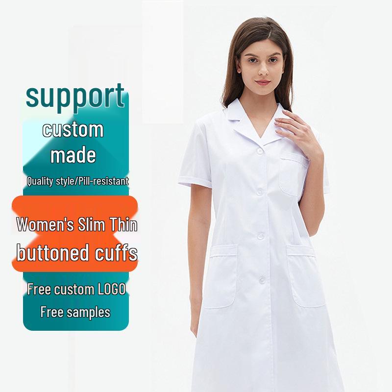 Unisex Custom Logo Long Sleeve Laboratory Coat
