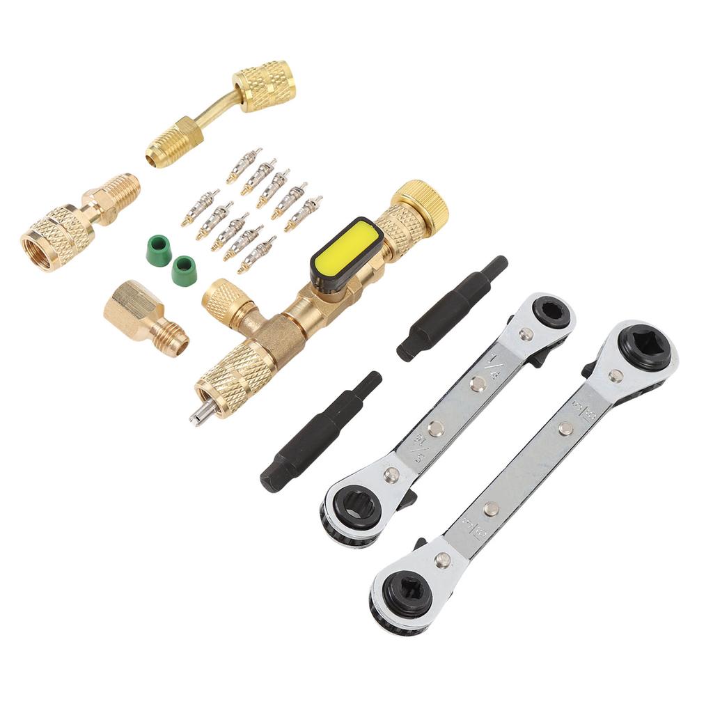 Valve Core Remover Installer and HVAC Service Wrench Set SAE 1 4in 5 16in Interface Valve Core Removal Installation Tool