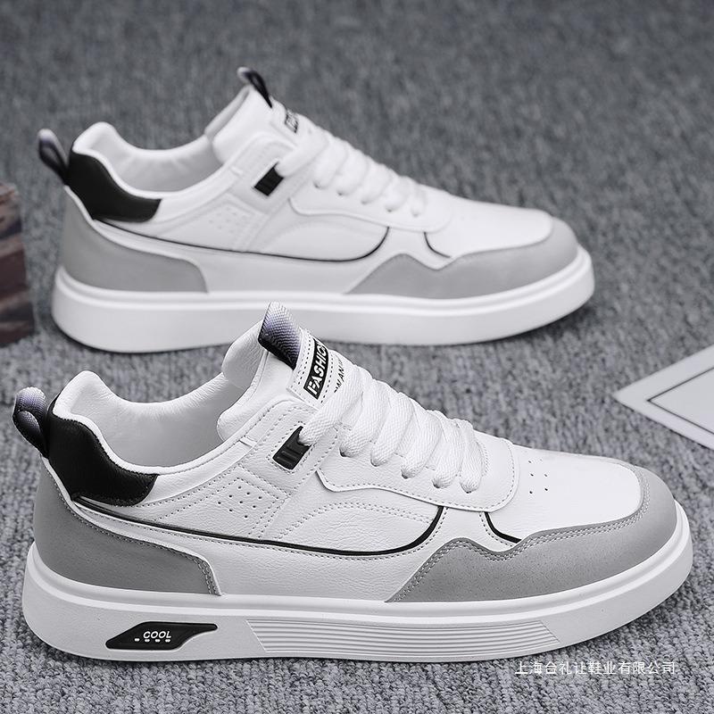 Labor insurance men's shoes autumn breathable new waterproof and non-slip leather board shoes casual sports work small white tide shoes