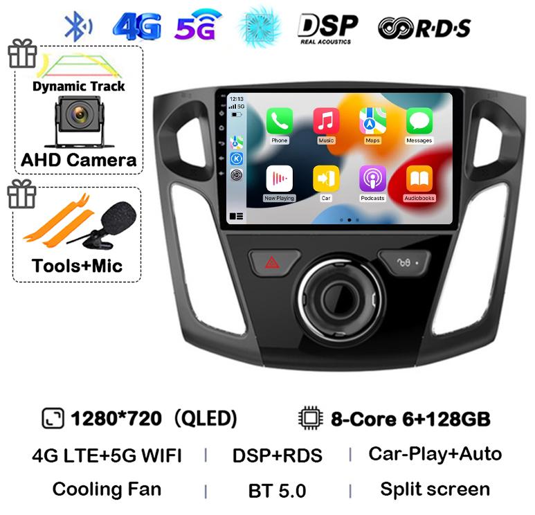 Android 14 Carplay Auto 2 Din DVD Car Radio For Ford Focus 3 Mk 3 Salon 2012-2017 Multimedia Video Player Navigation GPS Stereo