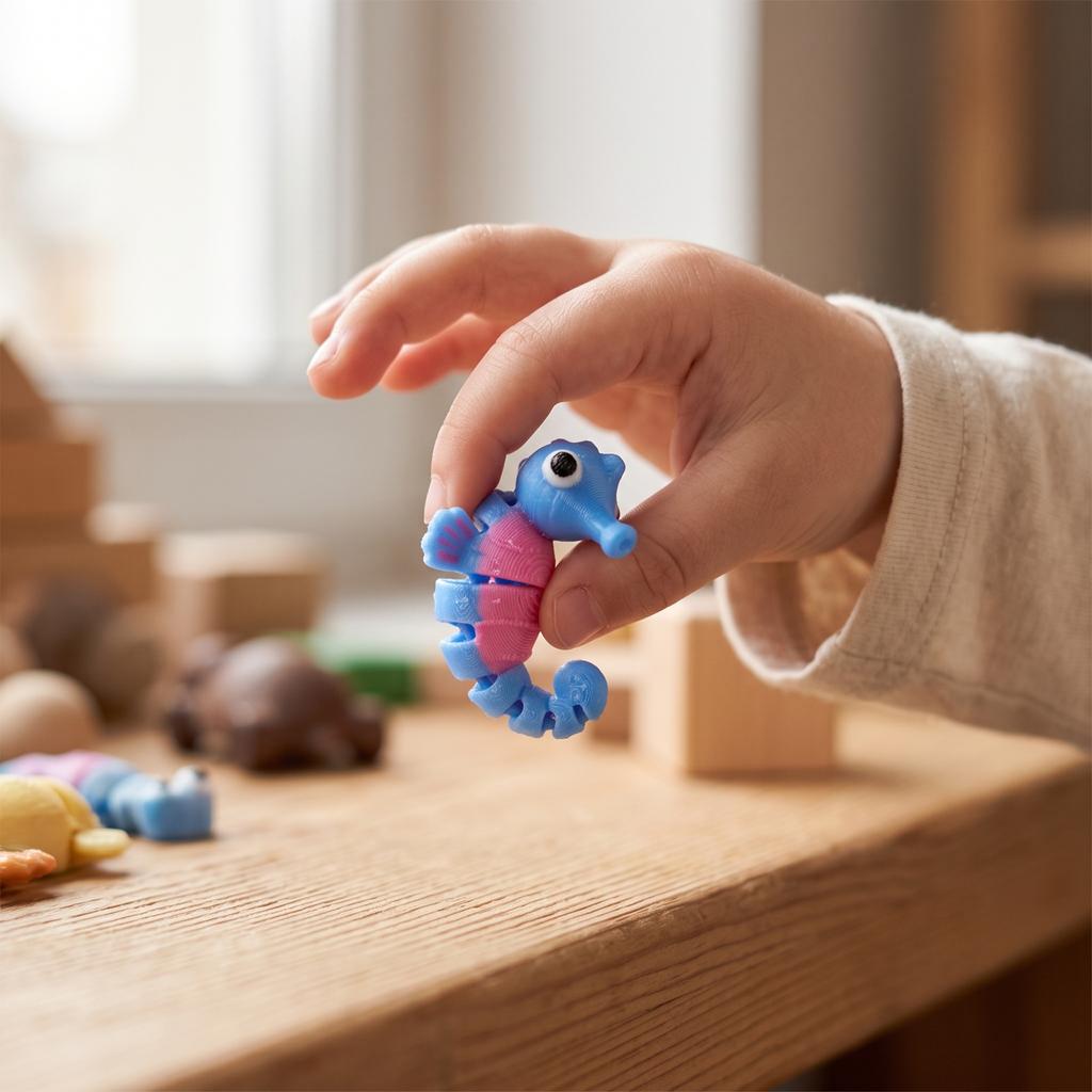 3D Printed Articulated Toy for Kids with Movable Joints, Cute Collectible Animal Figure