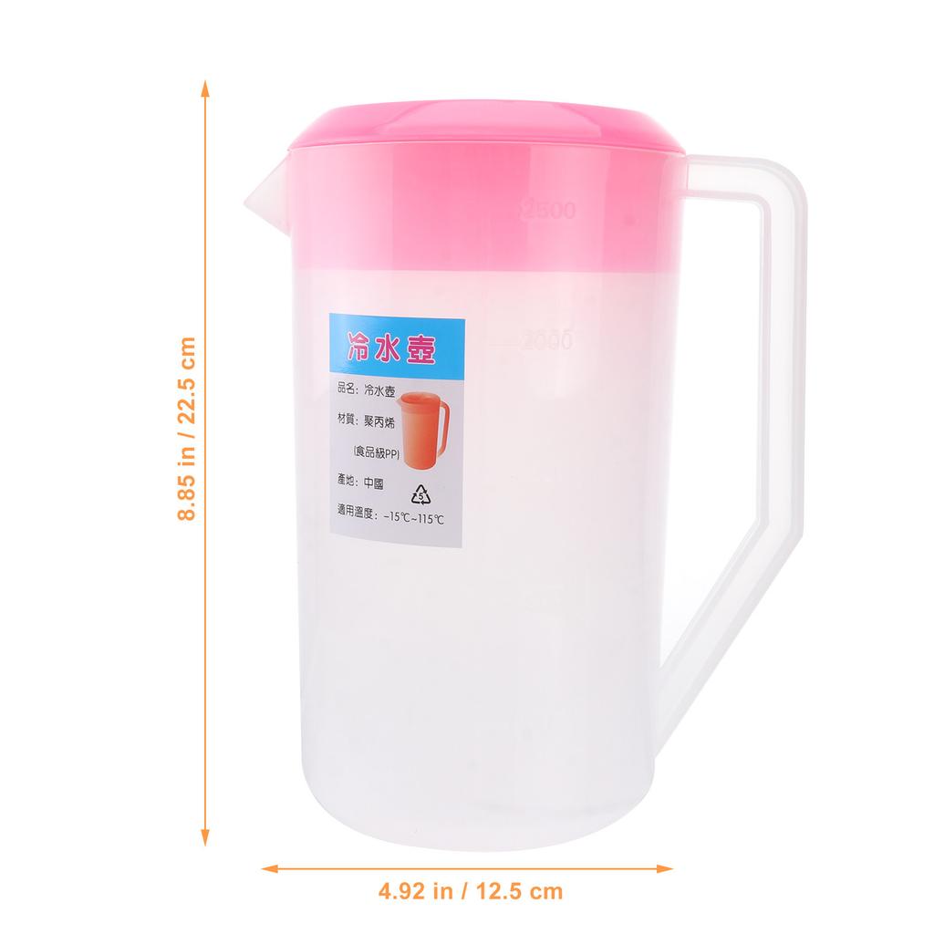 5000Ml White Cold Water Jug Leak Proof Wide Mouth Plastic Pitcher with Graduated Scale Lid for Cold Drinks Juice Iced Tea Home