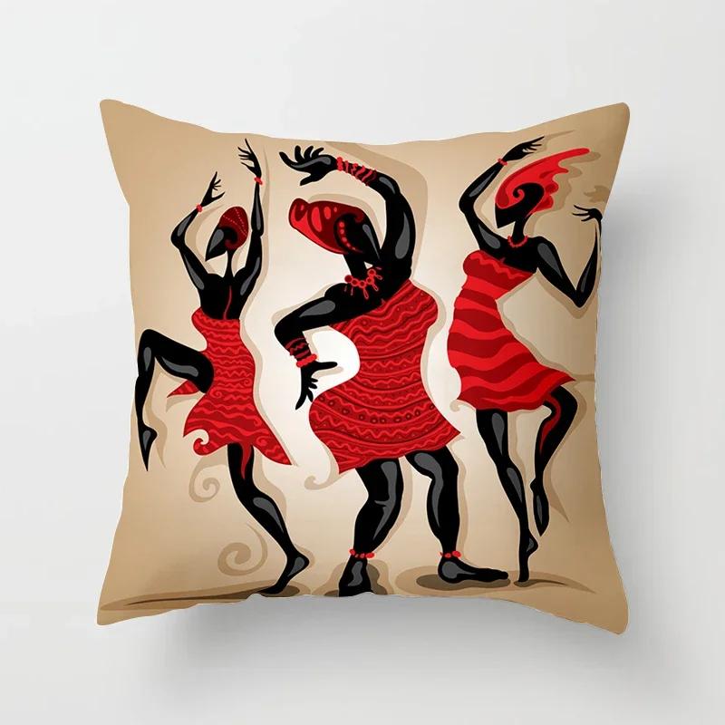 Home Decor Pillowcase African Style Pattern Sofa Decoration Cushion Cover Pillowcase Polyester Throw Pillow Funda De Almohada